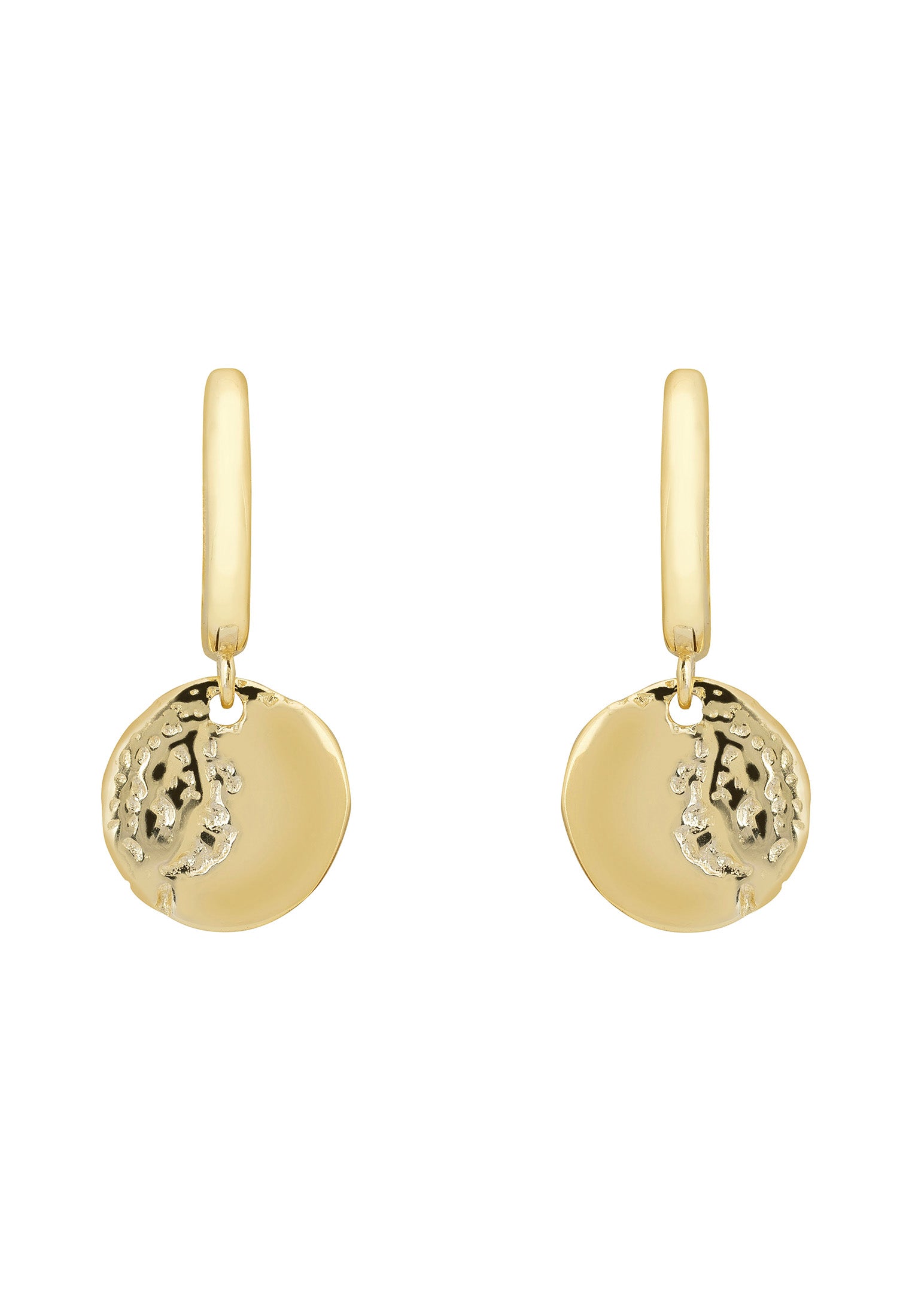 Lunar Moon Huggie Hoop Earrings Gold