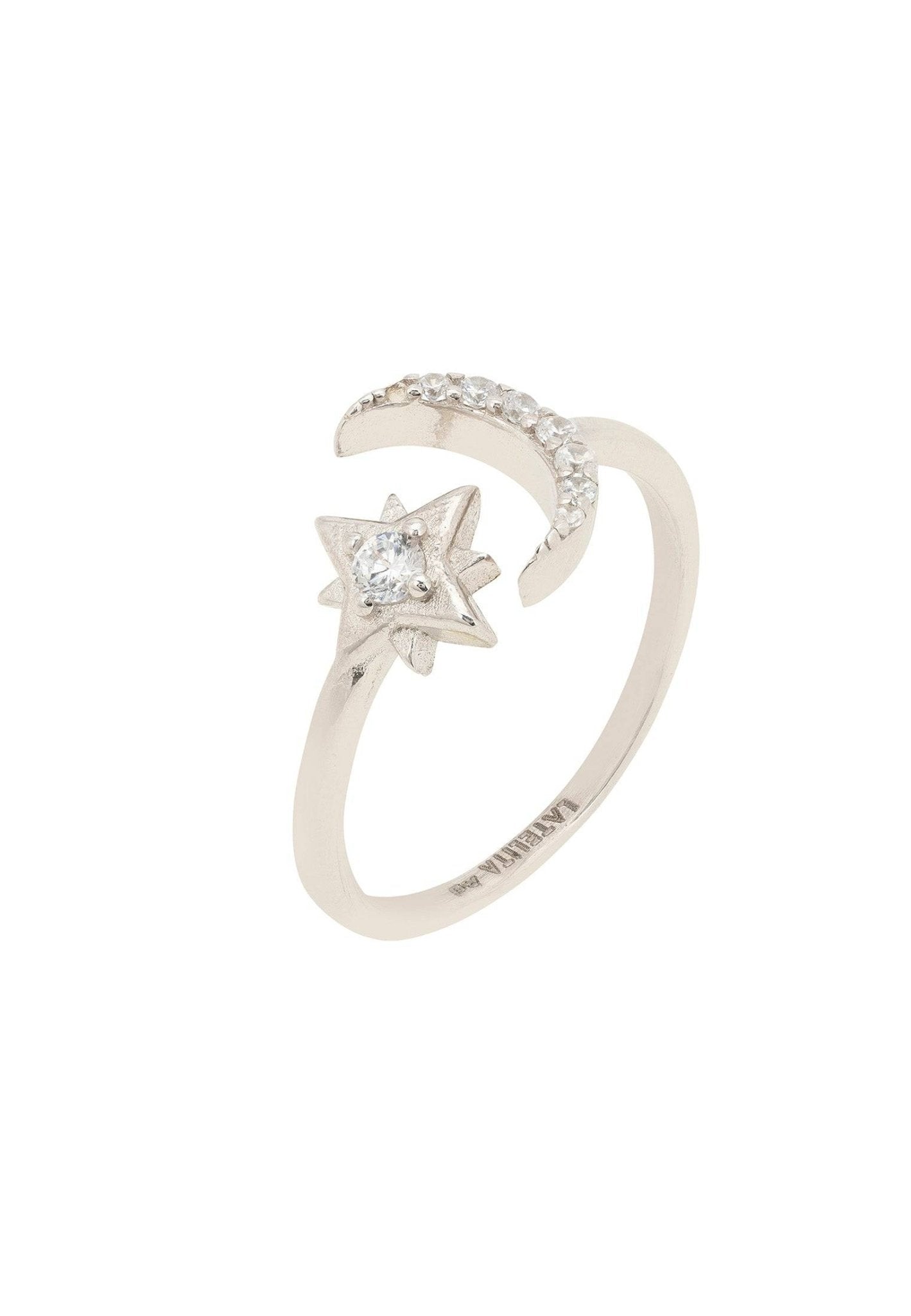 Astrid Moon & Star Ring Silver - LATELITA Rings